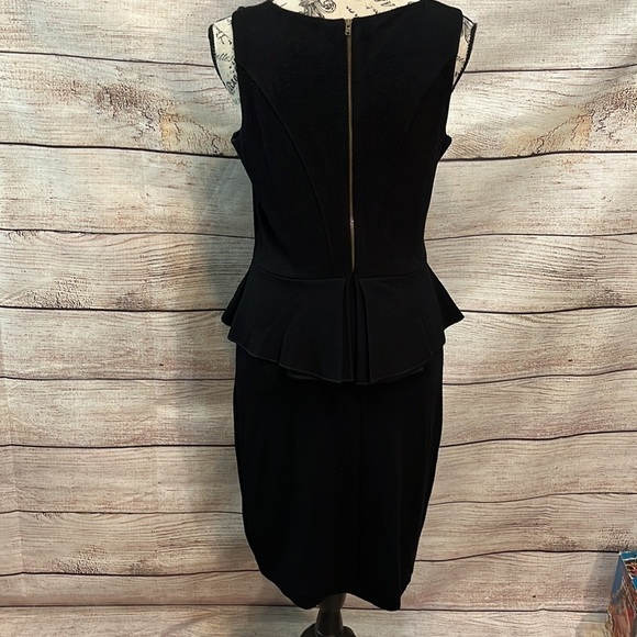 Ganni “Miss Marple” Dress Peplum Black V-neck Size Medium Portugal - Picture 5 of 9